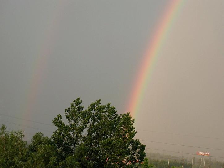Rainbow, hvid, sky