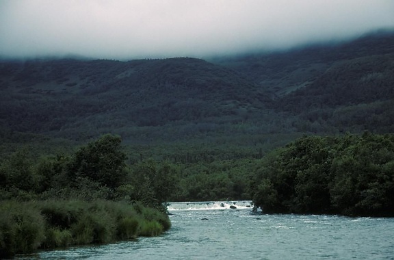 alaska, range, small, waterfall, river