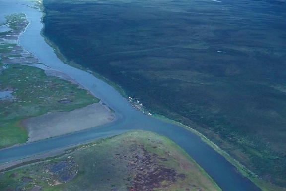 big, river, aerial perspective