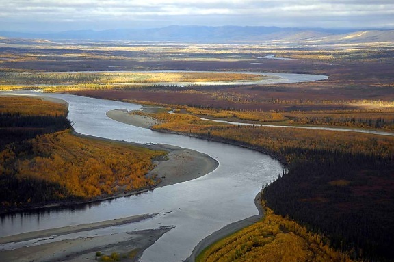 Koyukuk (řeka), řeka, letní čas, scénický
