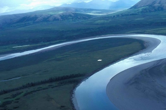 lower, Noatak, river, summer, aerial perspective