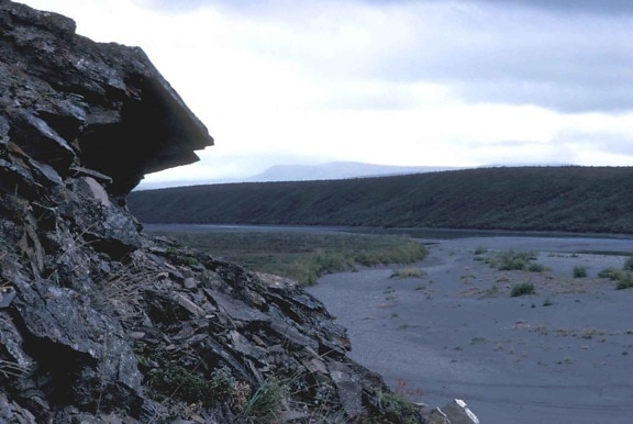 roca, afloramiento, Noatak, río
