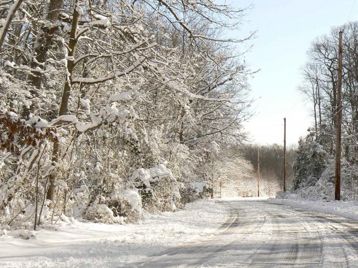 snowy, road