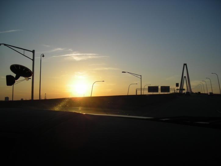 south, Carolina, sunset, road