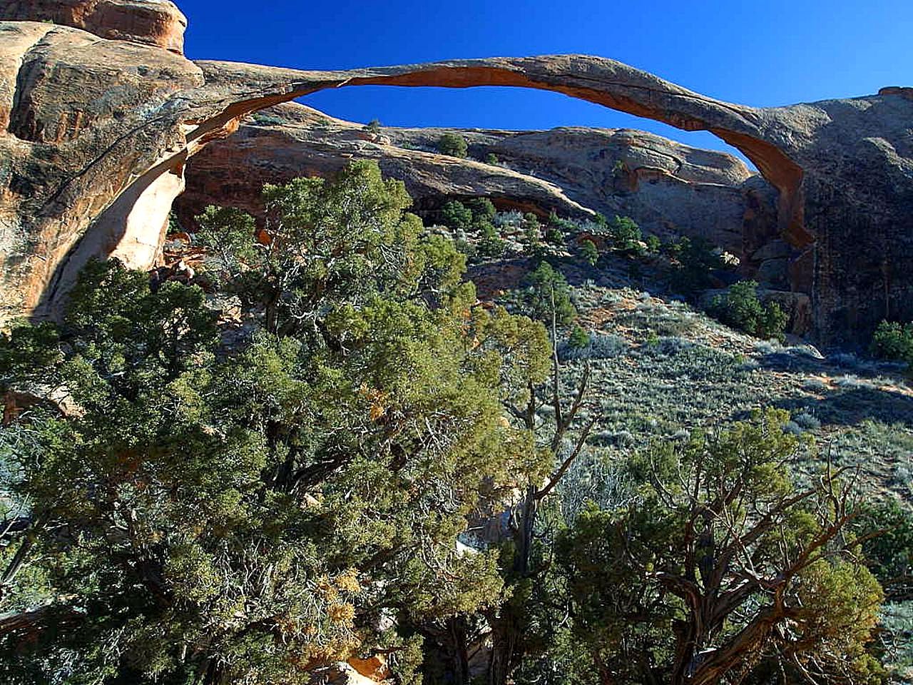 landscape arch at arches national park with photo