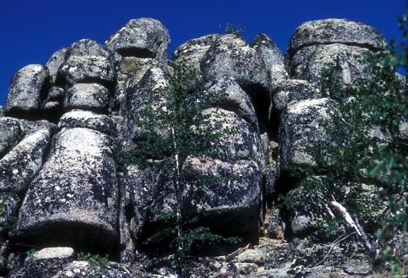 basalte, colonnes, pierre, formation