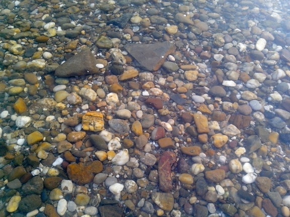 pebbles, river, clear, water
