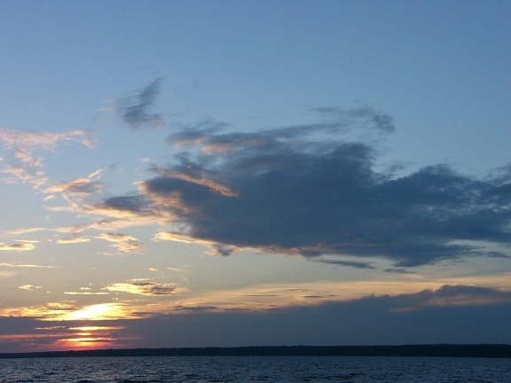 nubi, tramonto