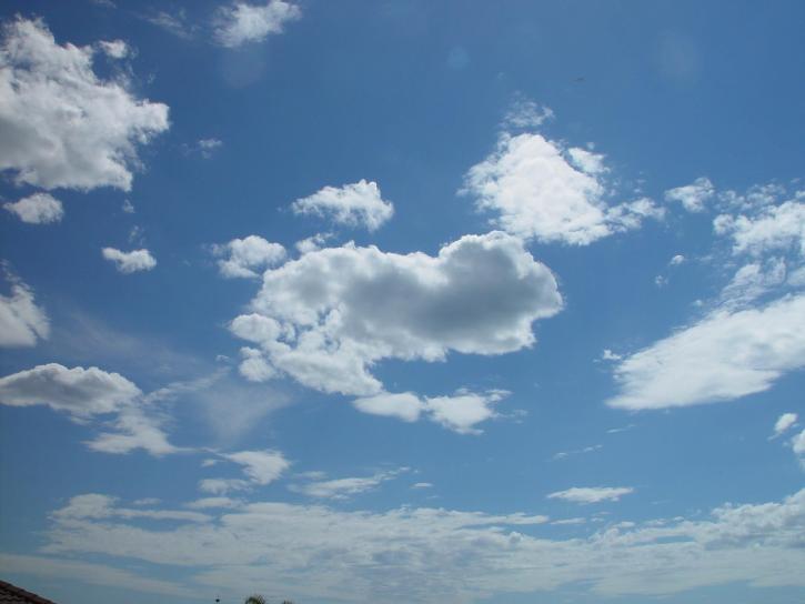 Nantes, outdoornya, tersebar, awan, biru, langit