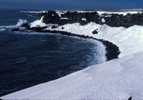 Bering, mar, orilla, hielo