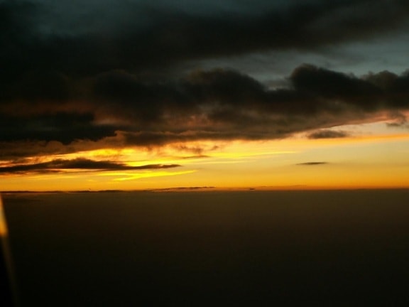 dark, clouds, sunset