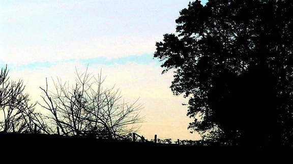 clôture, coucher de soleil