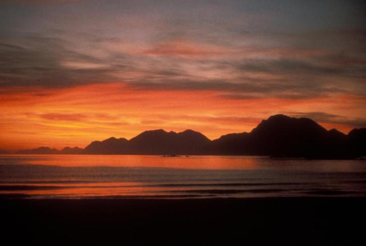 øen, solnedgang