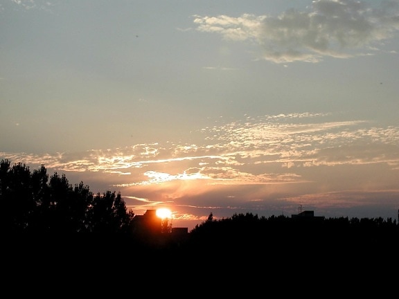 sunset, distance