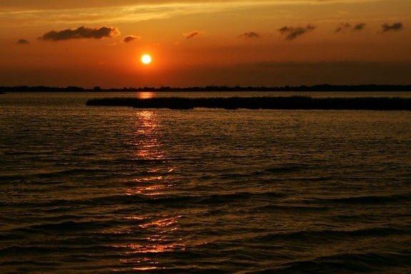 sunset, island, wilderness, refuge