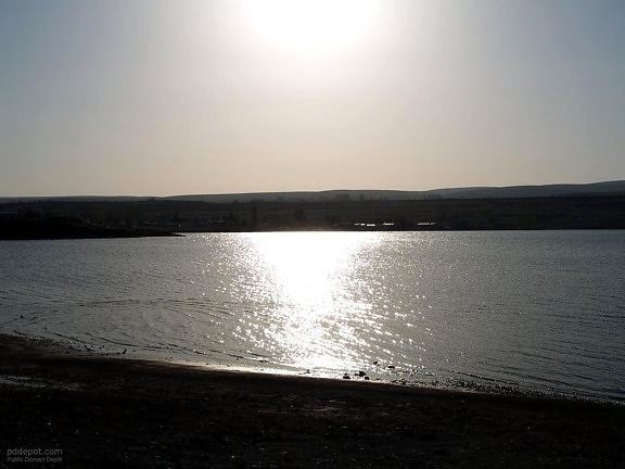 matahari terbenam, musim panas, Danau, air refleksi, Sun