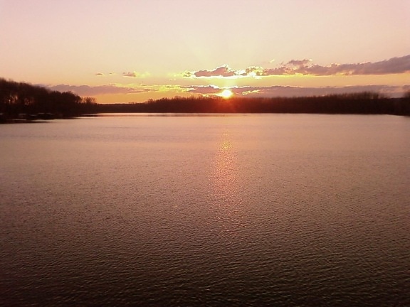 sunset, Tikvara, lake