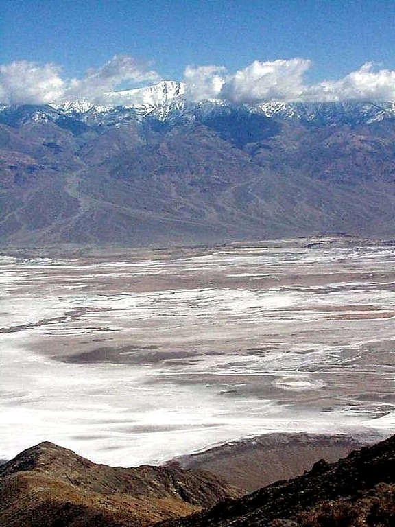 Death valley, zout, woestijn, bergen, dante, sneeuw