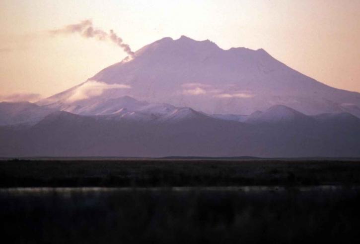 Alaska, halvön, rökning, vulkan