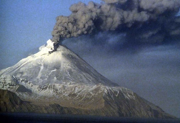 Kanaga, volcano, utbrudd, Kanaga, øy, Aleutians