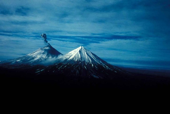 pavlof, volkan, dağ, patlama