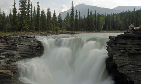 Athbascan, falls, headwaters, mountains