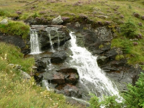waterfall, small, waterstream