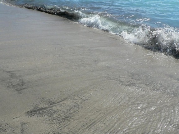 ocean, wave, meet, sand, beach