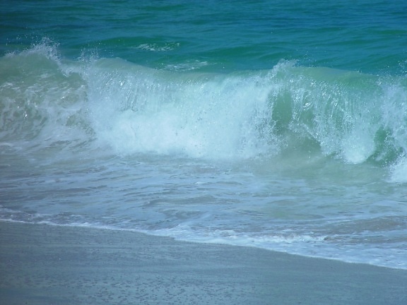 bølge, bryde, strand