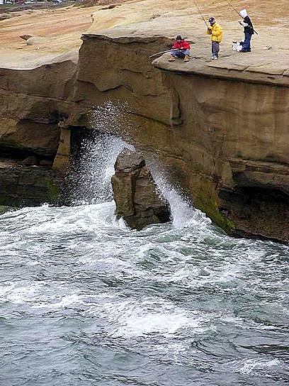 waves, cliffs
