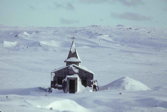 教堂, 冬天, 风景