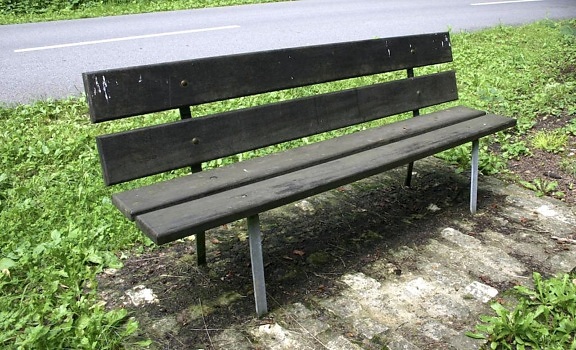 bench, park, old