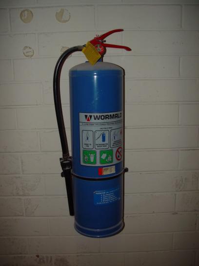 blue, foam, type, fire, extinguisher