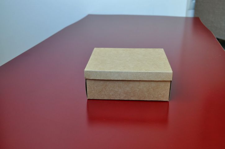brown, gift, box, red, table