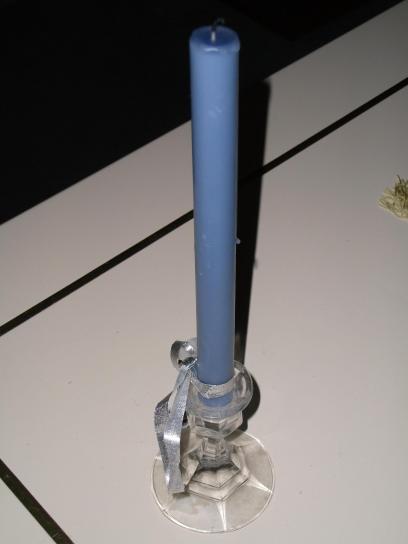 modrá, svíčka