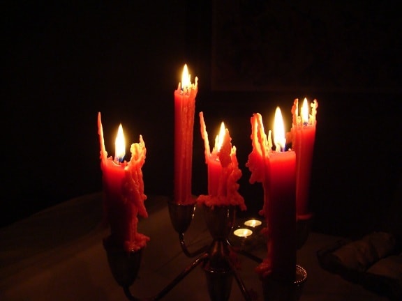 spooky, halloween, candles, dark