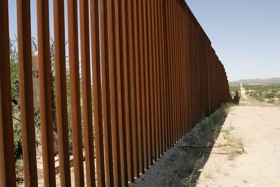 up-close, metal, border, fence