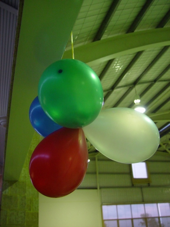 färgat, ballonger