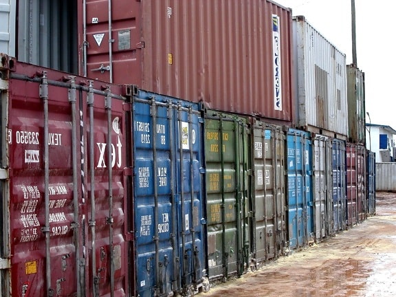 containers, big, cargo, ship, dock