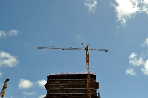 big, machinery, construction, crane, building