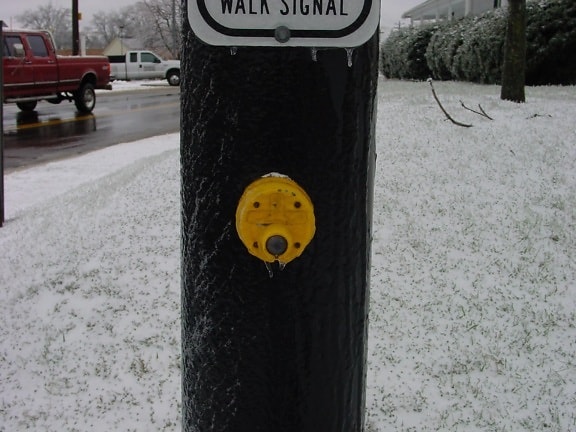 paso de peatones, señal, nieve