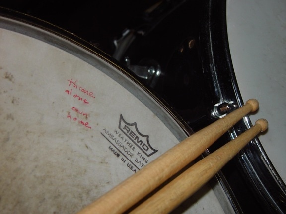 drumsticks, laid, scross, drum