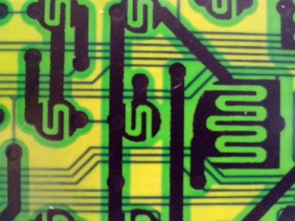 verde, galben, negru, electronice, de o parte, placa de baza