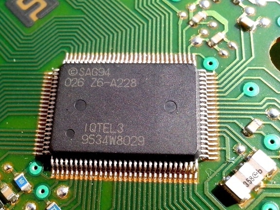 grande, chip de ordenador, placa