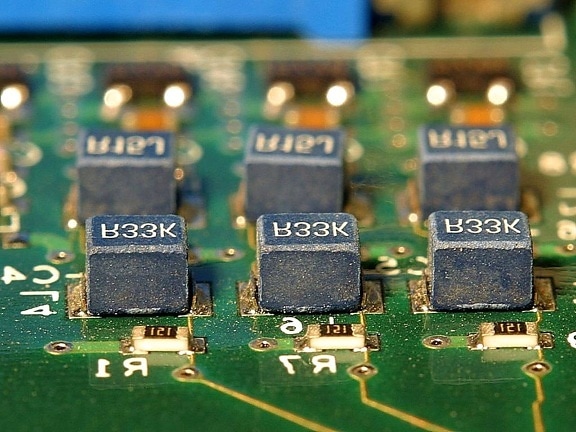 six computer chips, high tech, motherhood, circuit board, close up, microchip