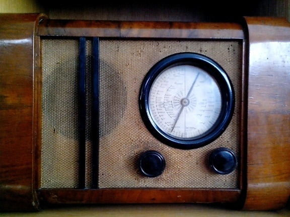 old, wooden, antique, radio