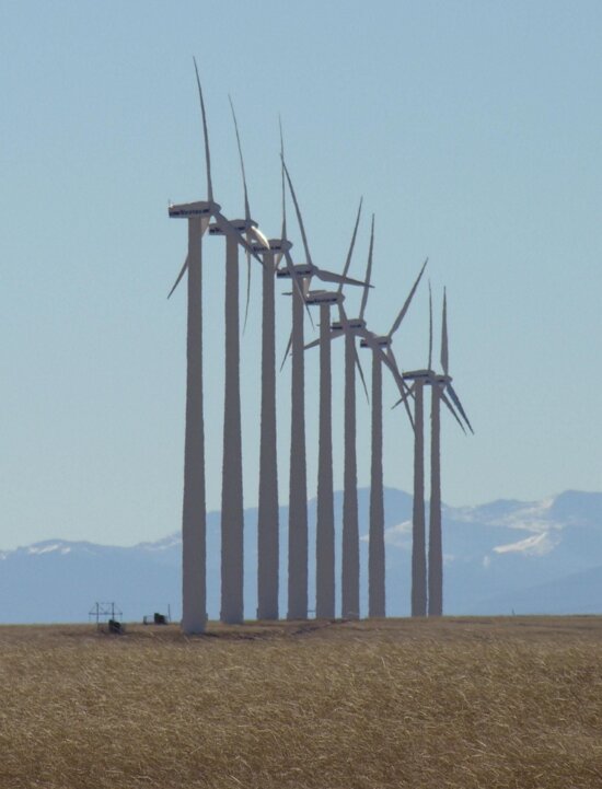 wind, farm, turbines