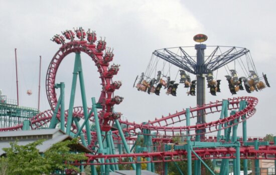 inverted roller coaster, amusement park, luna park