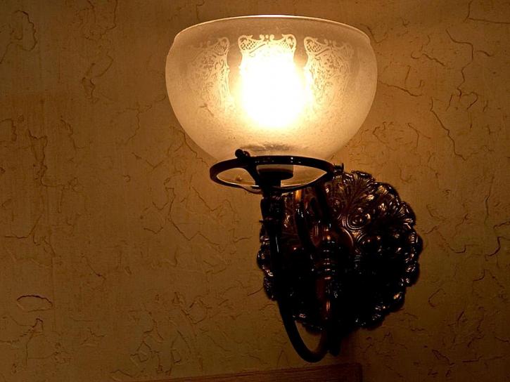 Fancy, parede, lâmpada