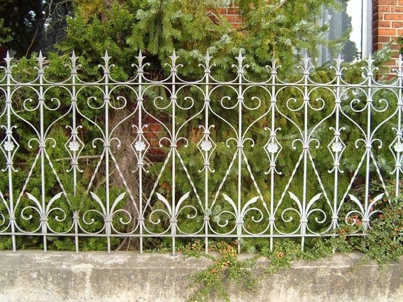 ornate, fence, iron